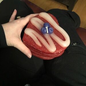 Blueberry shaped Red Heart Candle